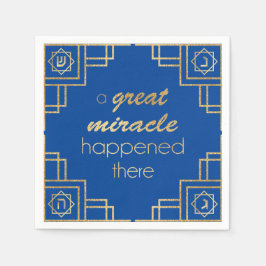 Guardanapo De Papel Hanukkah Art Deco A Excelente Milagre Dourado