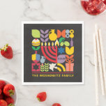 Guardanapo De Papel Hanukkah Chanukah Menorah Dreidel Símbolos Judeus<br><div class="desc">Hanukkah / Chanukah Colorful Modern Geométrico Pattern Party Napkins. Menorah, Dreidel, Rosquinhas, estrelas e azeite... Estão todos aqui. Símbolos hebraicos e judeus de Hanukkah espaço para adicionar seu nome. Feliz desejo Hanukkah. Esta bela, linda, é uma forma excelente de vestir sua mesa de festa e desejar amigos, família e clientes,...</div>