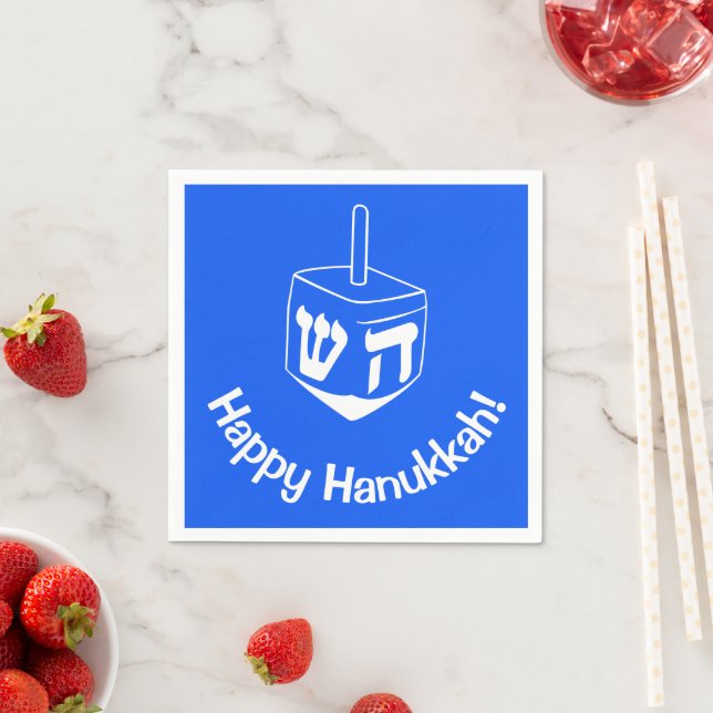 Guardanapo De Papel Hanukkah Dreidel Blue 4Debby (Insitu)