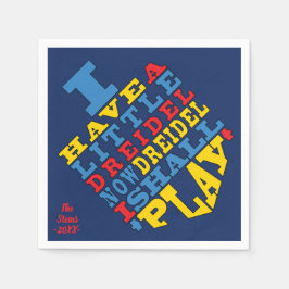 Guardanapo De Papel Hanukkah Napkins Personaliza "Dreidel Spin"