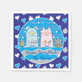 Guardanapo De Papel Hanukkah Pets Napkins Personaliza