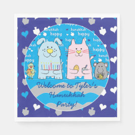 Guardanapo De Papel Hanukkah Pets Napkins Tons Padrão