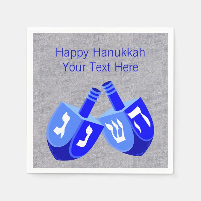 Guardanapo De Papel Hanukkah Sonha Em Blue Bold Party (Frente)