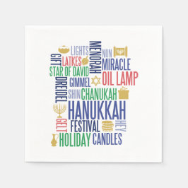 Guardanapo De Papel Hanukkah Words Holiday Paper Napkins