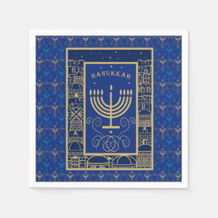 Guardanapo De Papel Hanukkiah Feliz Hanukkah Dreidel Judaico Menorá