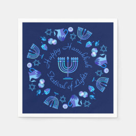 Guardanapo De Papel Hanukkiah Happy Hanukkah Holiday Menorah
