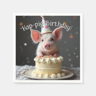Guardanapo De Papel Hap porco Birthday