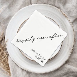 Guardanapo De Papel Happily Ever After Scribble Cursive Custom Wedding