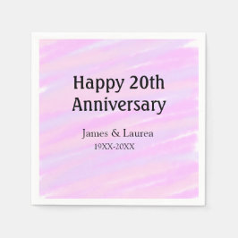 Guardanapo De Papel Happy 20th anniversary pink purple pastel name bol