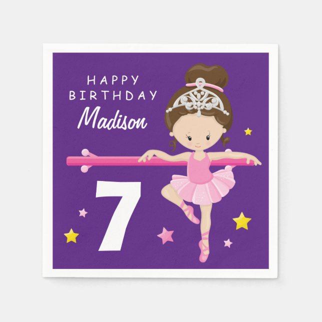 Guardanapo De Papel Happy Birthday Ballerina (Frente)