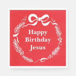 Guardanapo De Papel Happy Birthday Jesus | Hand Drawn Bow Christmas