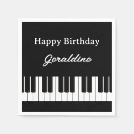 Guardanapo De Papel Happy Birthday Piano Player Personalised