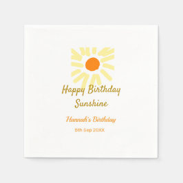 Guardanapo De Papel Happy birthday sunshine yellow orange birthday boh