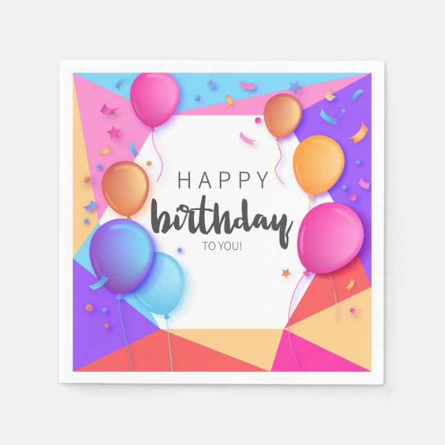 Guardanapo De Papel Happy Birthday To You (Frente)