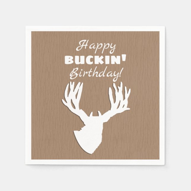 Guardanapo De Papel Happy Buckin Birthday Hunter (Frente)