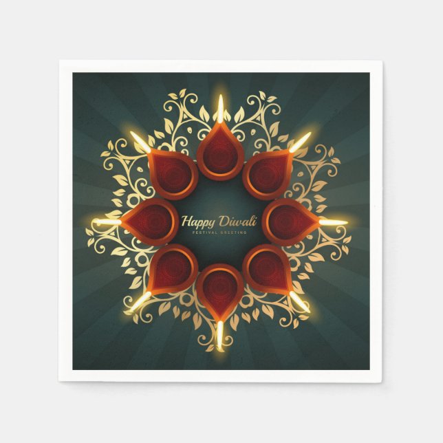 Guardanapo De Papel Happy Diwali Napkins (Frente)