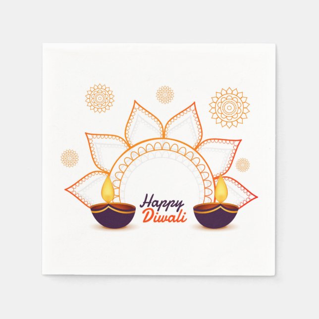 Guardanapo De Papel Happy Diwali Napkins (Frente)