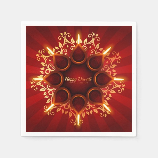 Guardanapo De Papel Happy Diwali Napkins (Frente)