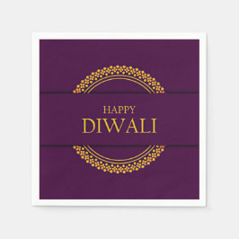 Guardanapo De Papel Happy Diwali Purple Dourado Elegante Moderno