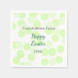 Guardanapo De Papel Happy Easter gray green polka dots family name