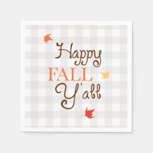 Guardanapo De Papel Happy Fall Y Gingham Pattern Wreath