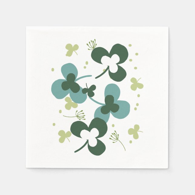 Guardanapo De Papel Happy Green Clover deixa o art II (Frente)
