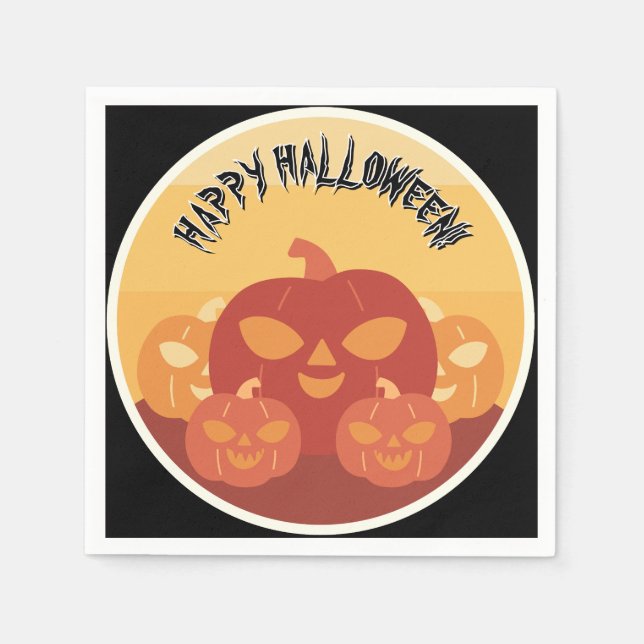 Guardanapo De Papel Happy Halloween! Pumpkins Paper Napkin (Frente)