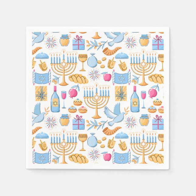 Guardanapo De Papel Happy Hanukkah (Frente)