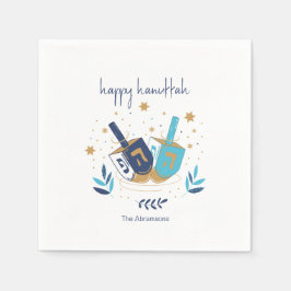 Guardanapo De Papel Happy Hanukkah Floral Dreidel