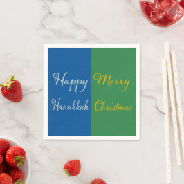 Guardanapo De Papel Happy Hanukkah Merry Christmas Dual Holiday Design