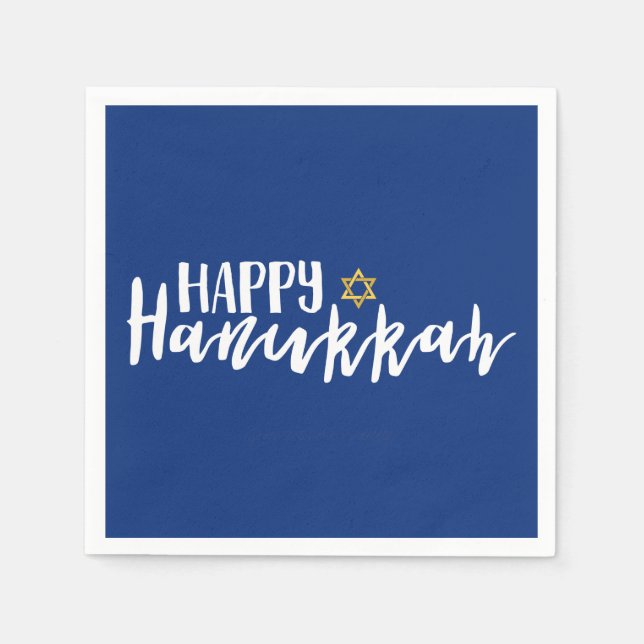Guardanapo De Papel Happy Hanukkah Star: David Holiday Napkin (Frente)