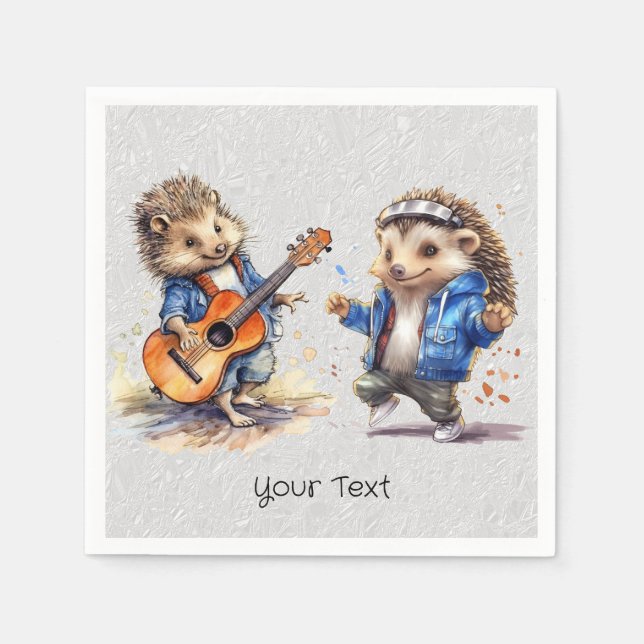 Guardanapo De Papel Happy Hedgehog Watercolor Napkins (Frente)