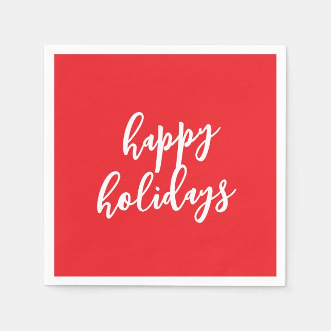 Guardanapo De Papel Happy Holidays Christmas New Year Season Message (Frente)