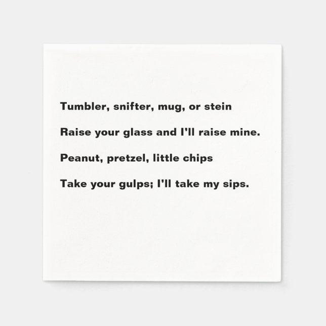 Guardanapo De Papel Happy Hour Poem cocktail napkin (Frente)