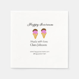 Guardanapo De Papel Happy Icecream add name website social media