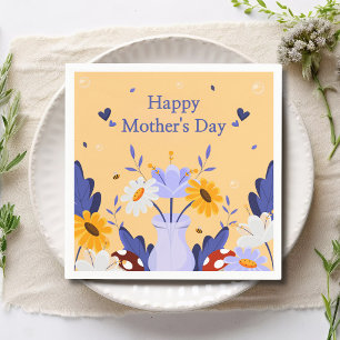 Guardanapo De Papel Happy Mother's Day Modern Flowers Floral Botanical