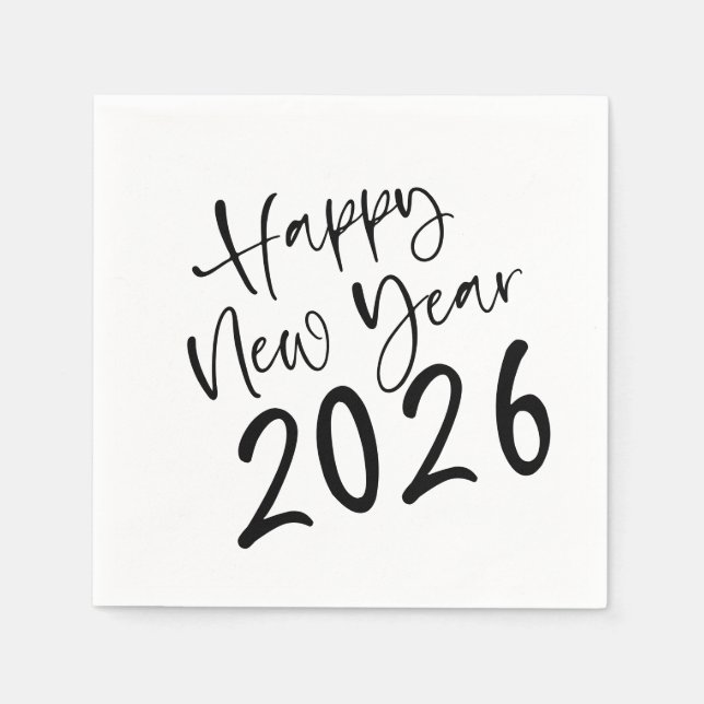 Guardanapo De Papel Happy New Year 2026 Script  (Frente)