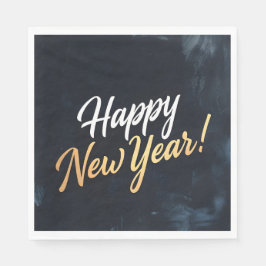 Guardanapo De Papel Happy New Year Deep Blue Strokes