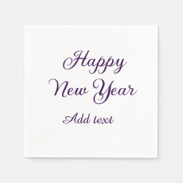 Guardanapo De Papel Happy new year purple calligraphy simple minimal