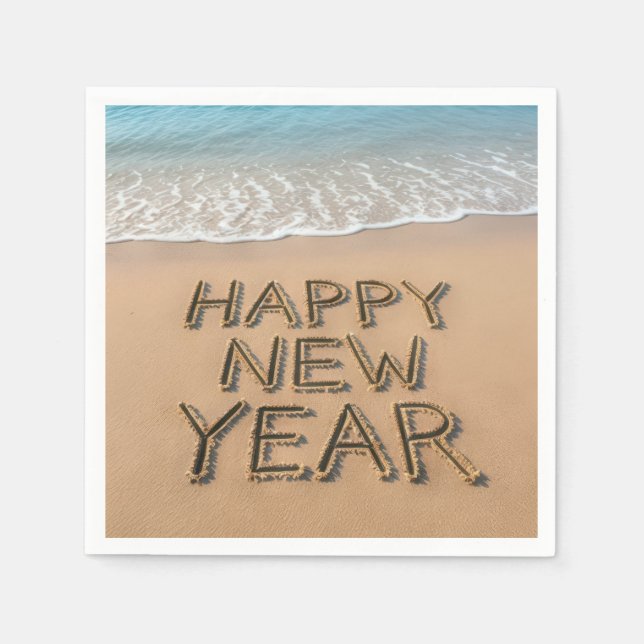 Guardanapo De Papel Happy New Year Seashore (Frente)
