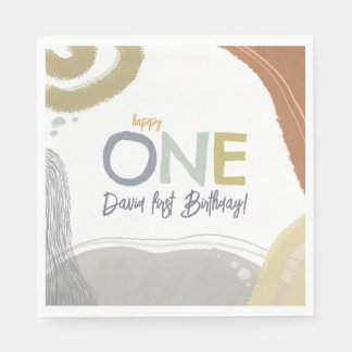 Guardanapo De Papel Happy One First Birday boy Paper Napkin