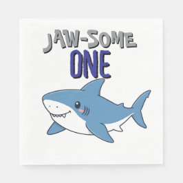Guardanapo De Papel Happy Shark Jaw-some One 1st birthday