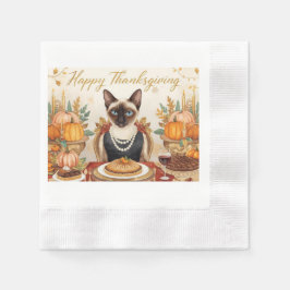 Guardanapo De Papel Happy Thanksgiving for Cat lovers