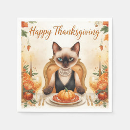 Guardanapo De Papel Happy Thanksgiving for Cat lovers
