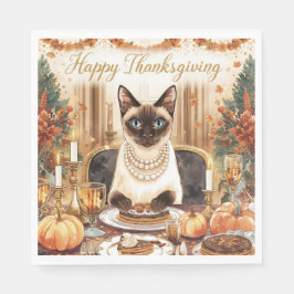Guardanapo De Papel Happy Thanksgiving for Cat lovers