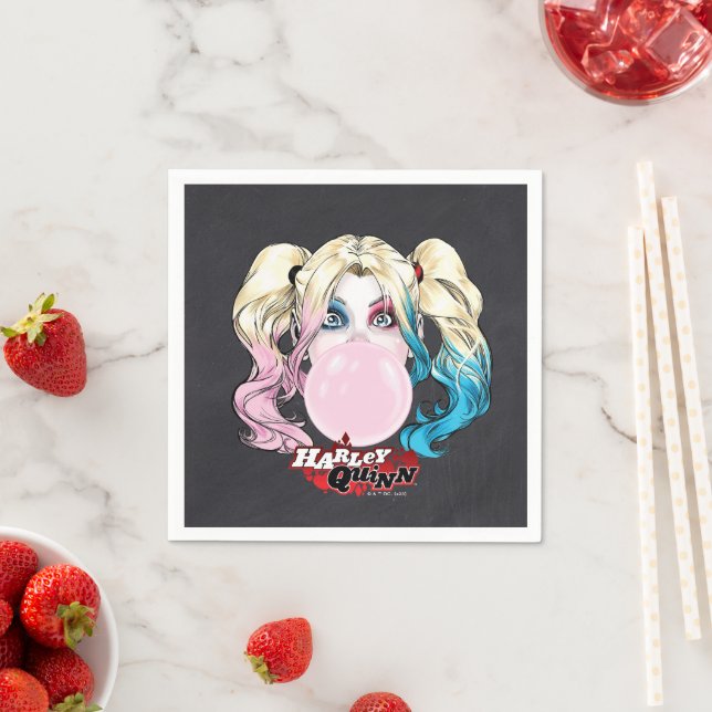 Guardanapo De Papel Harley Quinn Girls Chalkboard Birthday (Insitu)