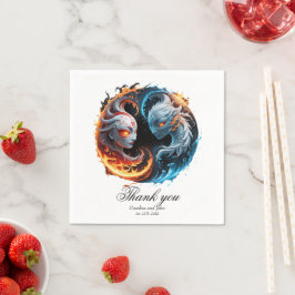 Guardanapo De Papel Harmonia elementar, yin e yang da natureza.