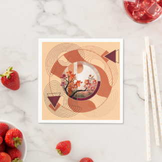Guardanapo De Papel Harmonious Orange Blossom Circles