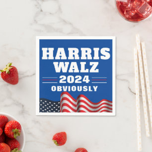 Guardanapo De Papel Harris Walz 2024 Obviamente