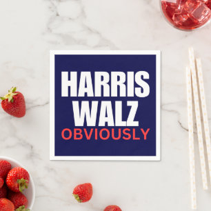 Guardanapo De Papel Harris Walz OBVIAMENTE Harris Walz 2024 Obviamen